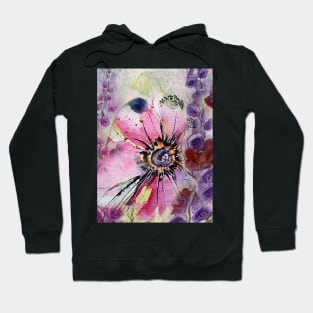 Flower Power Motif Painted Digitized Artist J.M Hoodie